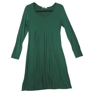 Styleworld Long Sleeve Pleated Loose Swing Casual Dress S